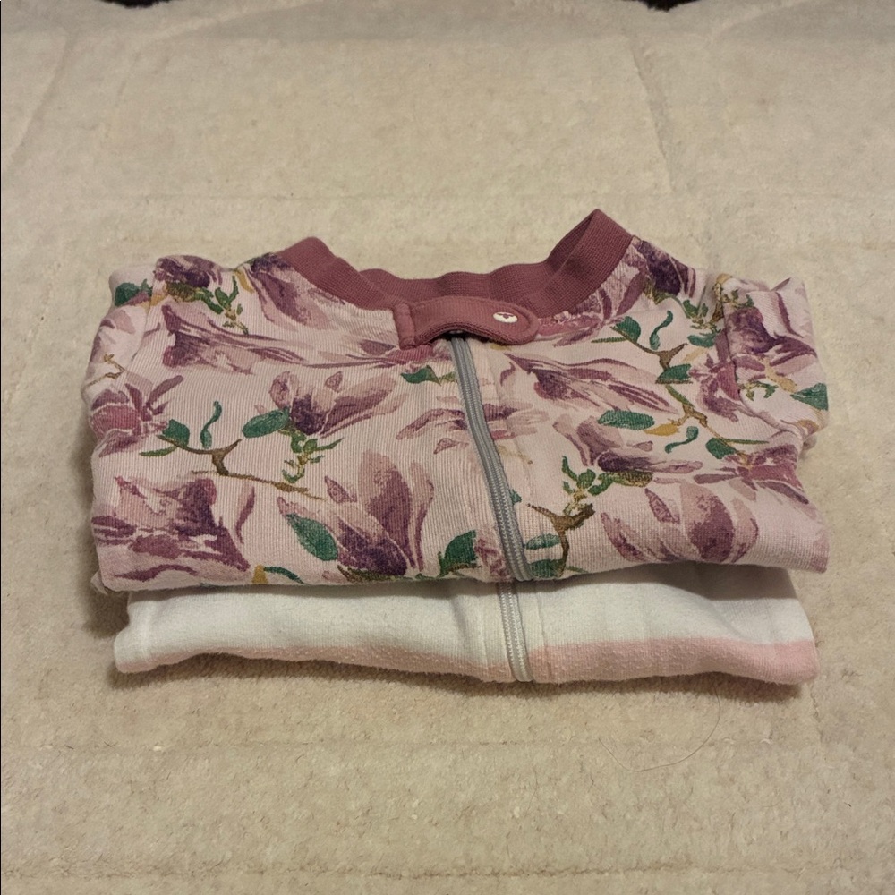 Lot of 2 Burt's Bees Baby Pajamas